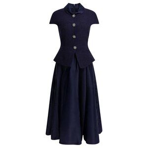 Self-Portrait Taffeta Boucle Midi Dress Tag Size 12 Women